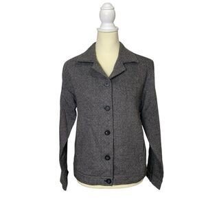 Vintage 90's Fashion Bug Herringbone Wool Blend Blazer Women's Size Medium